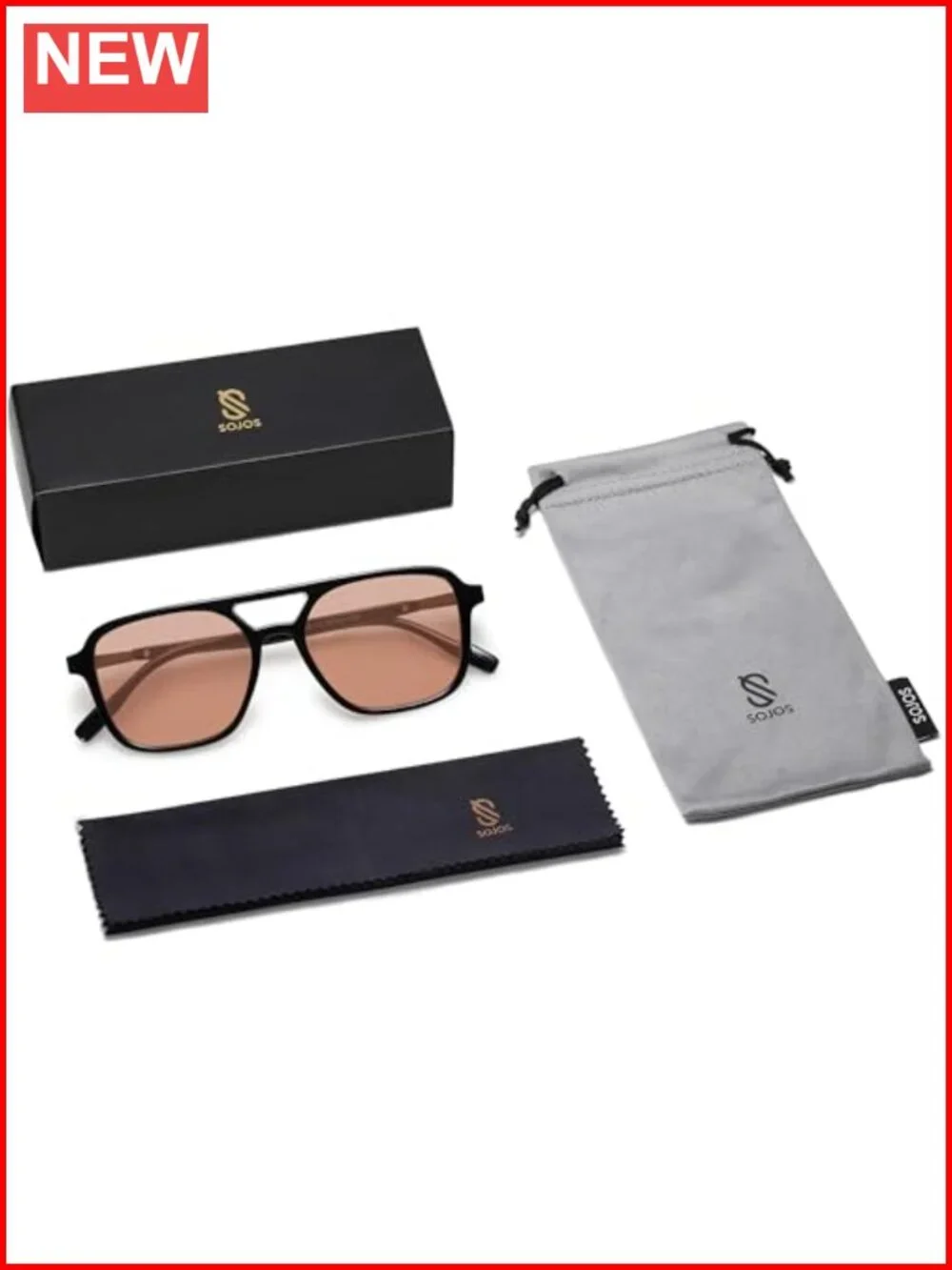 Retro Aviator Sunglasses for Women Men Trendy Rectangle Shades UV400